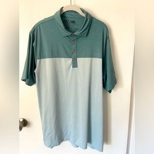 Matte Grey Men’s Golf Polo Large, Green shades